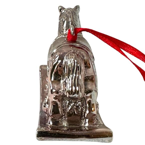 Vtg Reed & Barton Tarnish Resistant Silverplate ROCKING HORSE Christmas Ornament - Picture 5 of 9